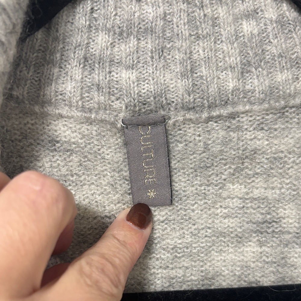 Culture Grey Zip-Up Sweater oversized XS - Picture 3 of 8
